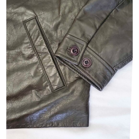 Vintage Gap Mens 90s Genuine Leather Jacket L - Picture 4 of 10